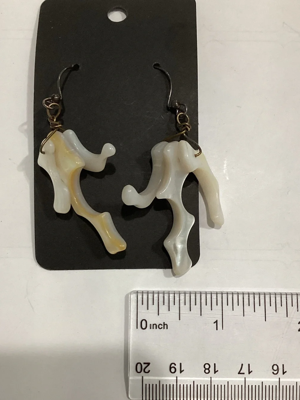 Handcrafted White Coral-Style Drop Earrings